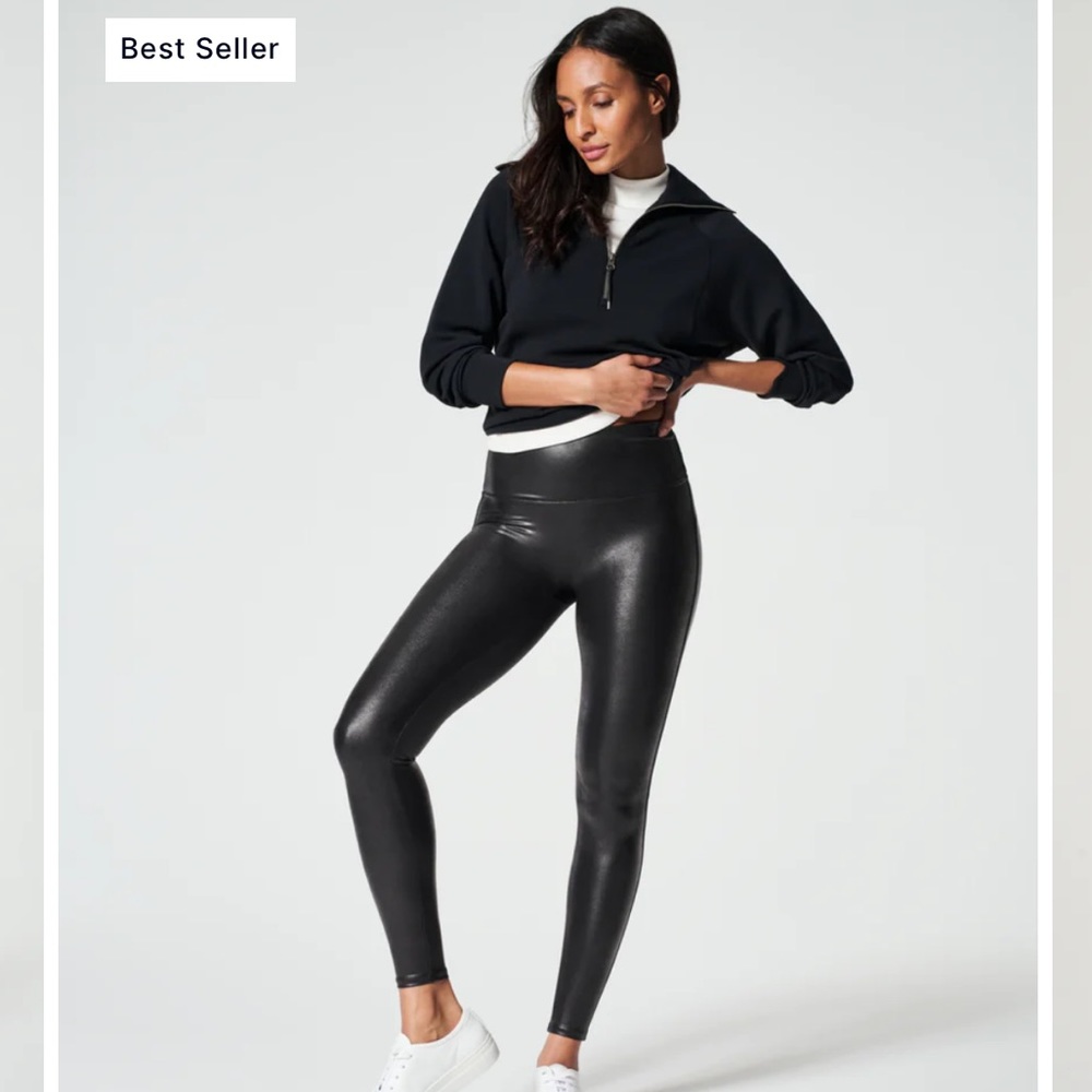 Spanx Faux Leather Leggings in Medium Petite